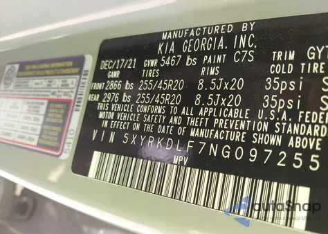 2022 Kia Sorento Sx z USA, uszkodzony, nr VIN 5XYRKDLF7NG097255